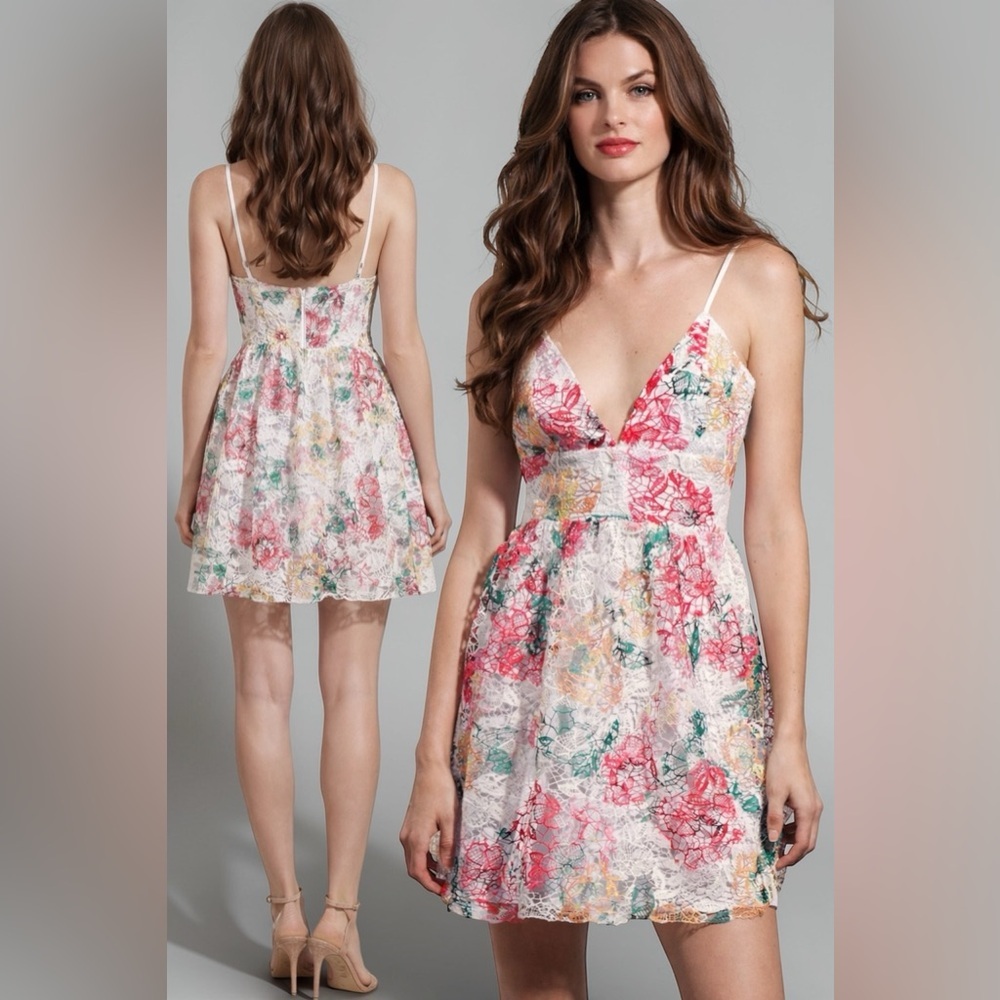 Walter Baker Floral Lace Mini Dress